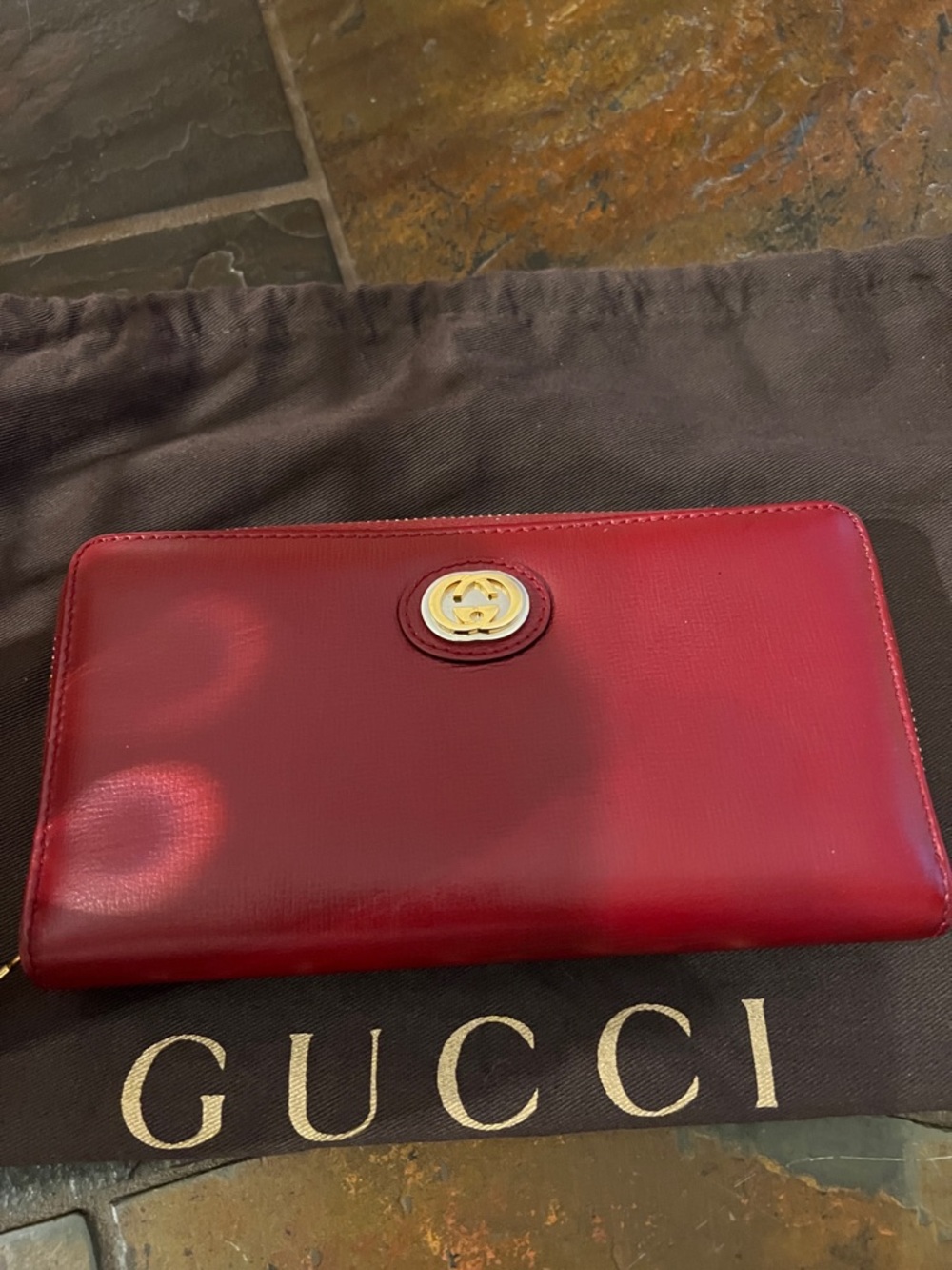 Gucci Marina Interlocking GG long zip around wallet